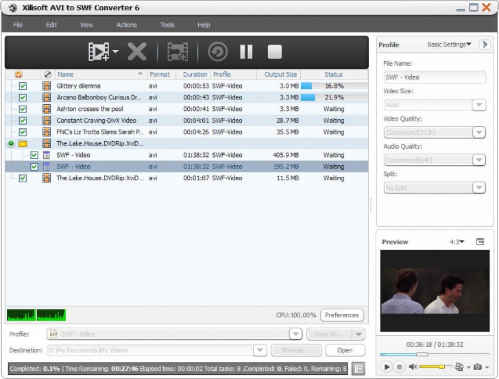 โปรแกรมแปลงไฟล์ Xilisoft AVI to SWF Converter