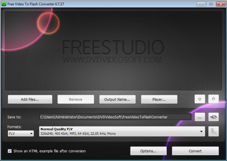 โปรแกรมแปลงไฟล์วิดีโอ Free Video to Flash Converter